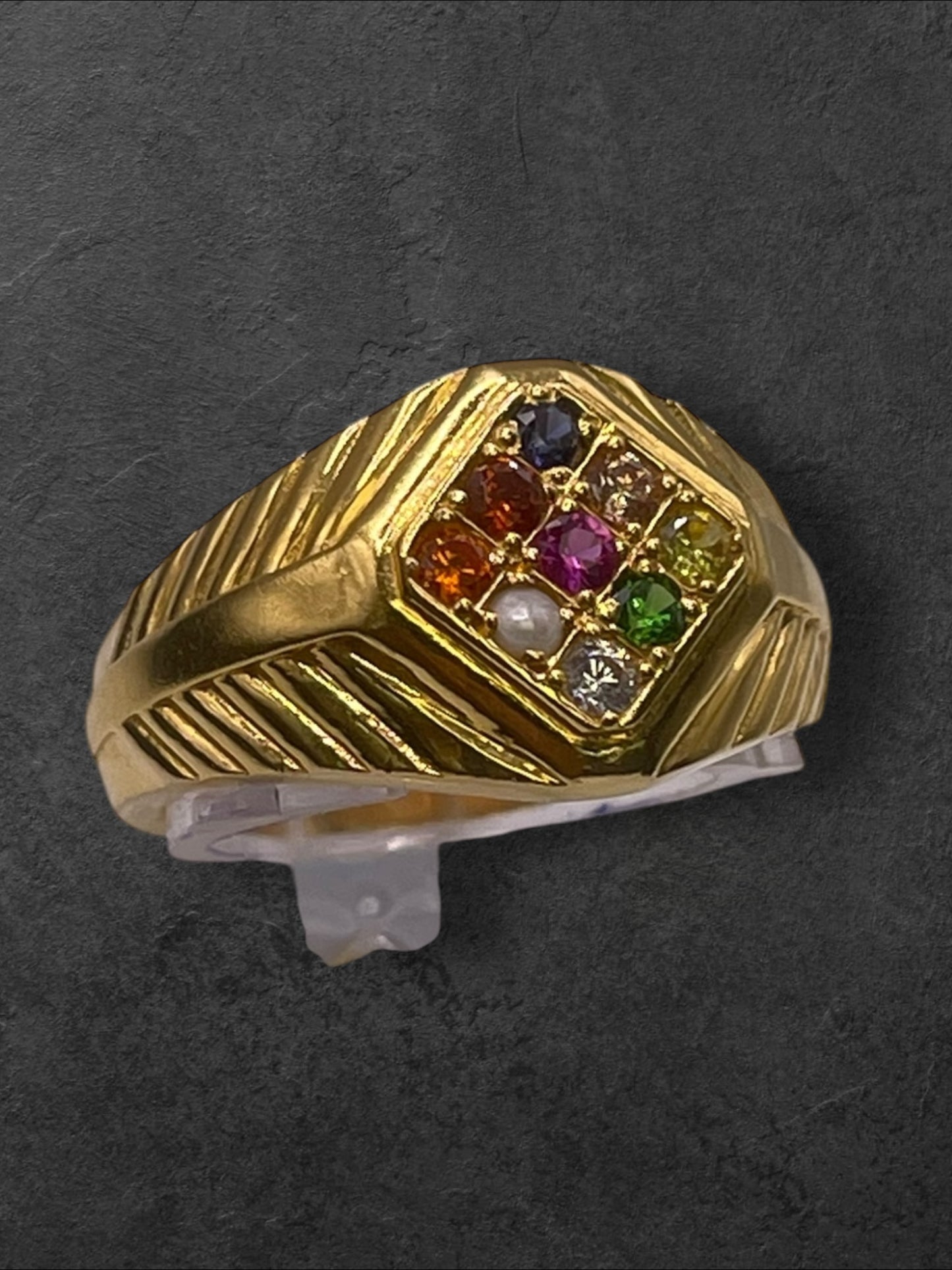 22ct Casting 9 Stone Ring
