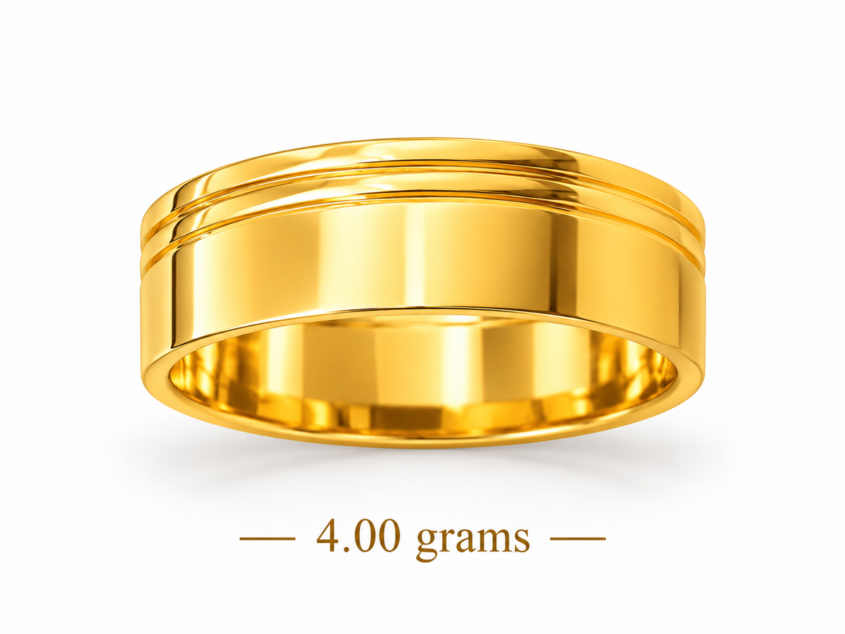 Classic Gold Band with Two Lines