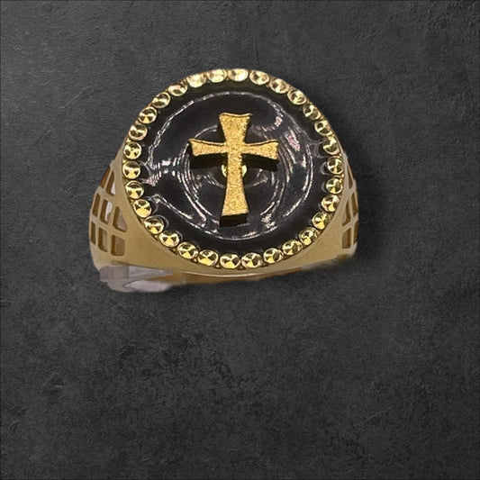 22ct Gold Cross Mens Ring
