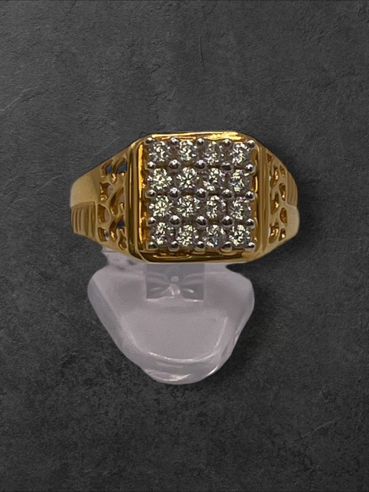 22ct Mens CZ Ring