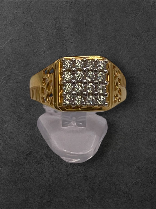 22ct Mens CZ Ring
