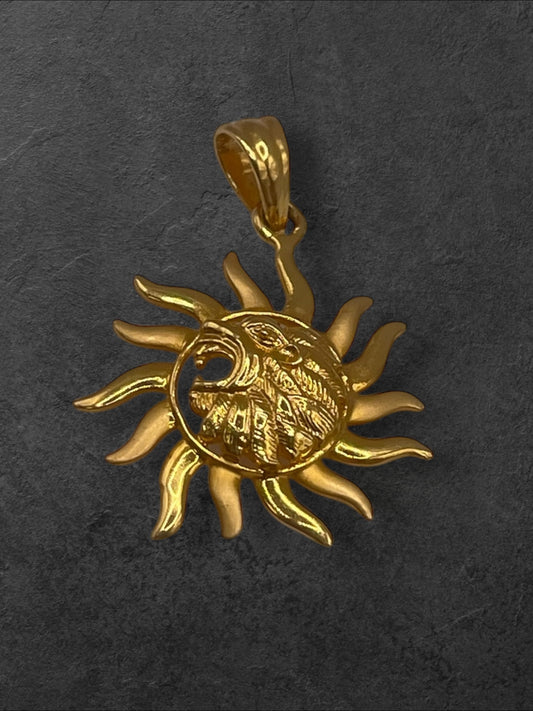 22ct Sun Theme with Lion Pendant