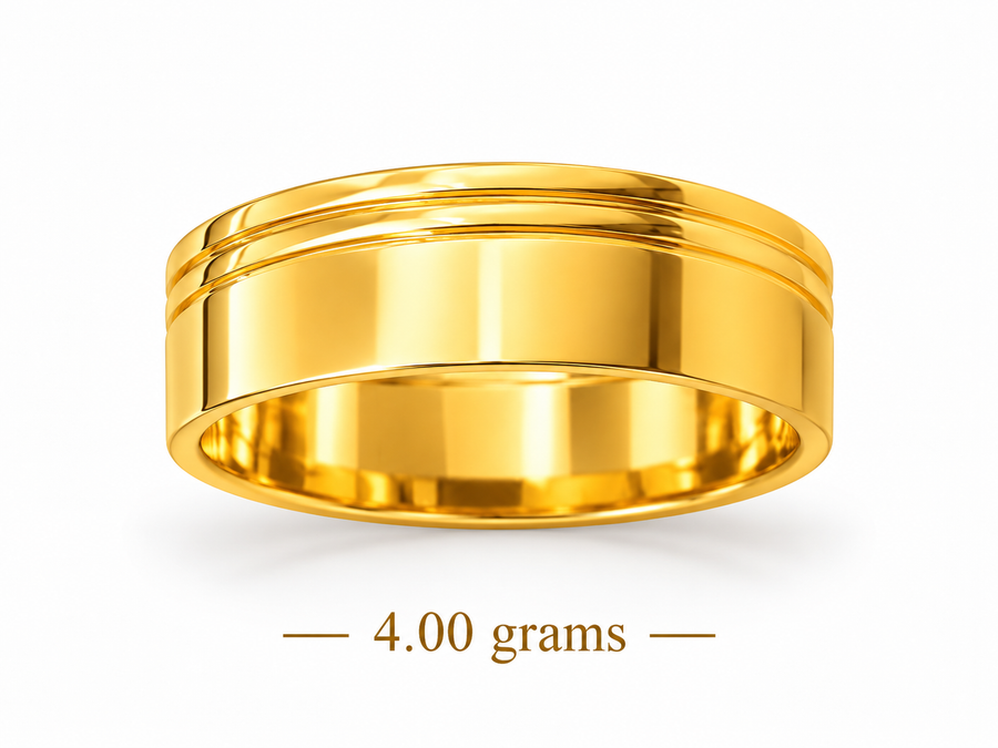 Classic Gold Band with Two Lines