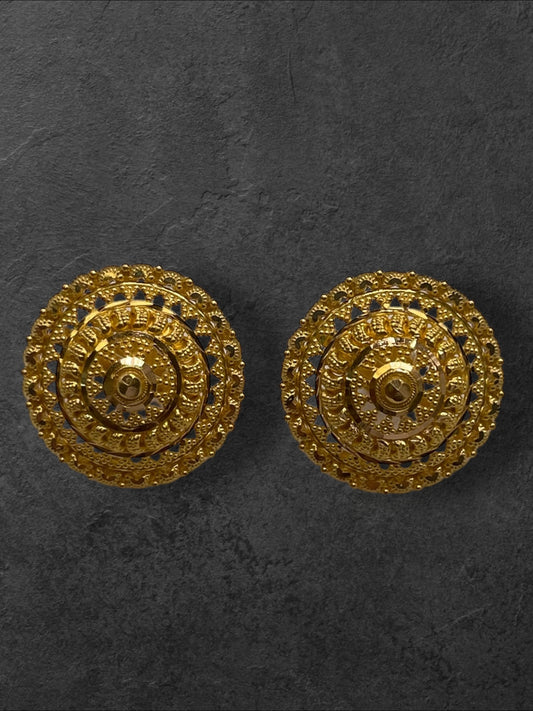 22ct Gold Filigree Round Studs
