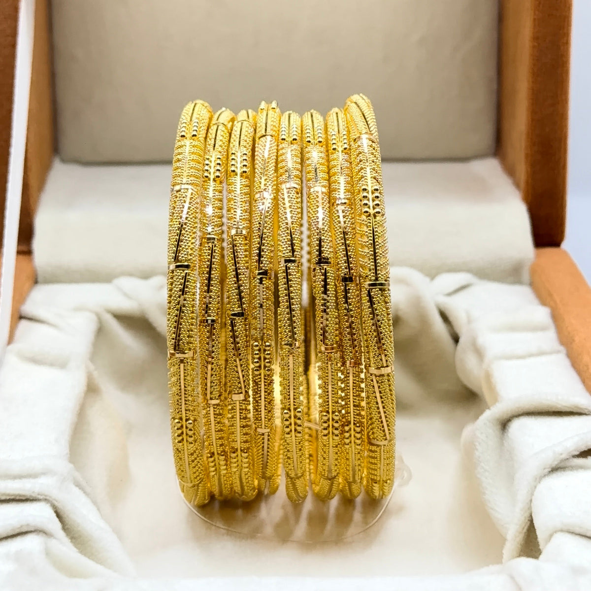 22ct Gold 8x Bangle Set - Filigree
