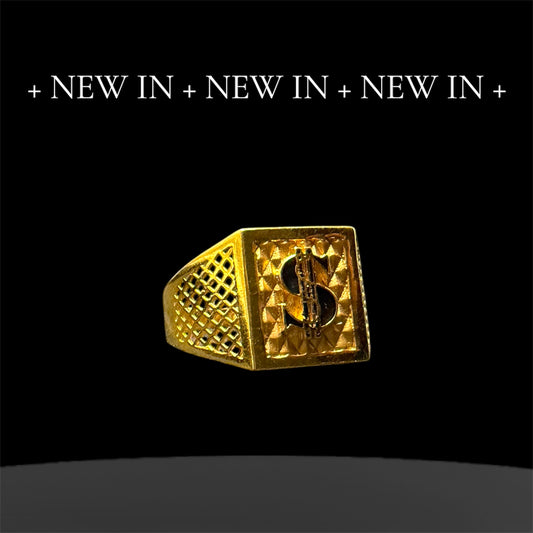 22ct Men's Dollar Sign Ring
