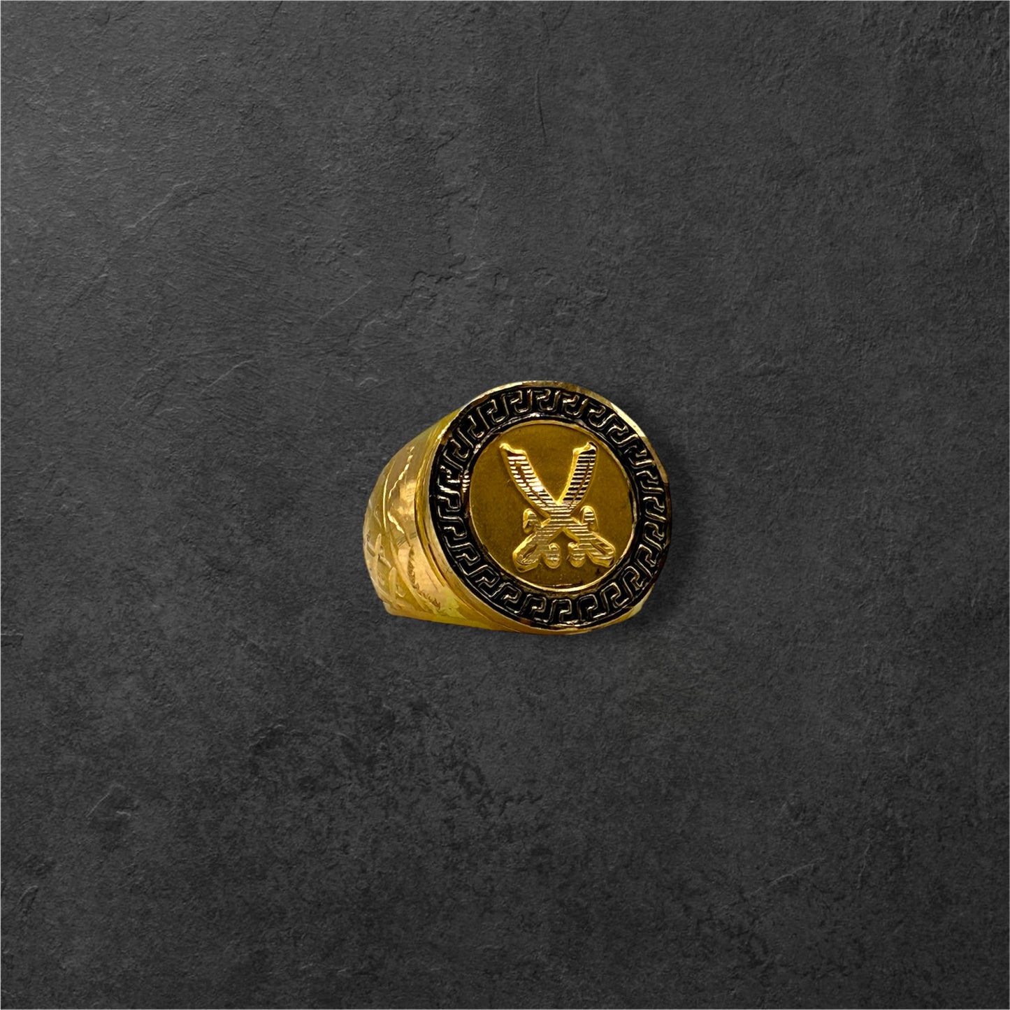 22Ct Swords with Versace Design Men's Ring