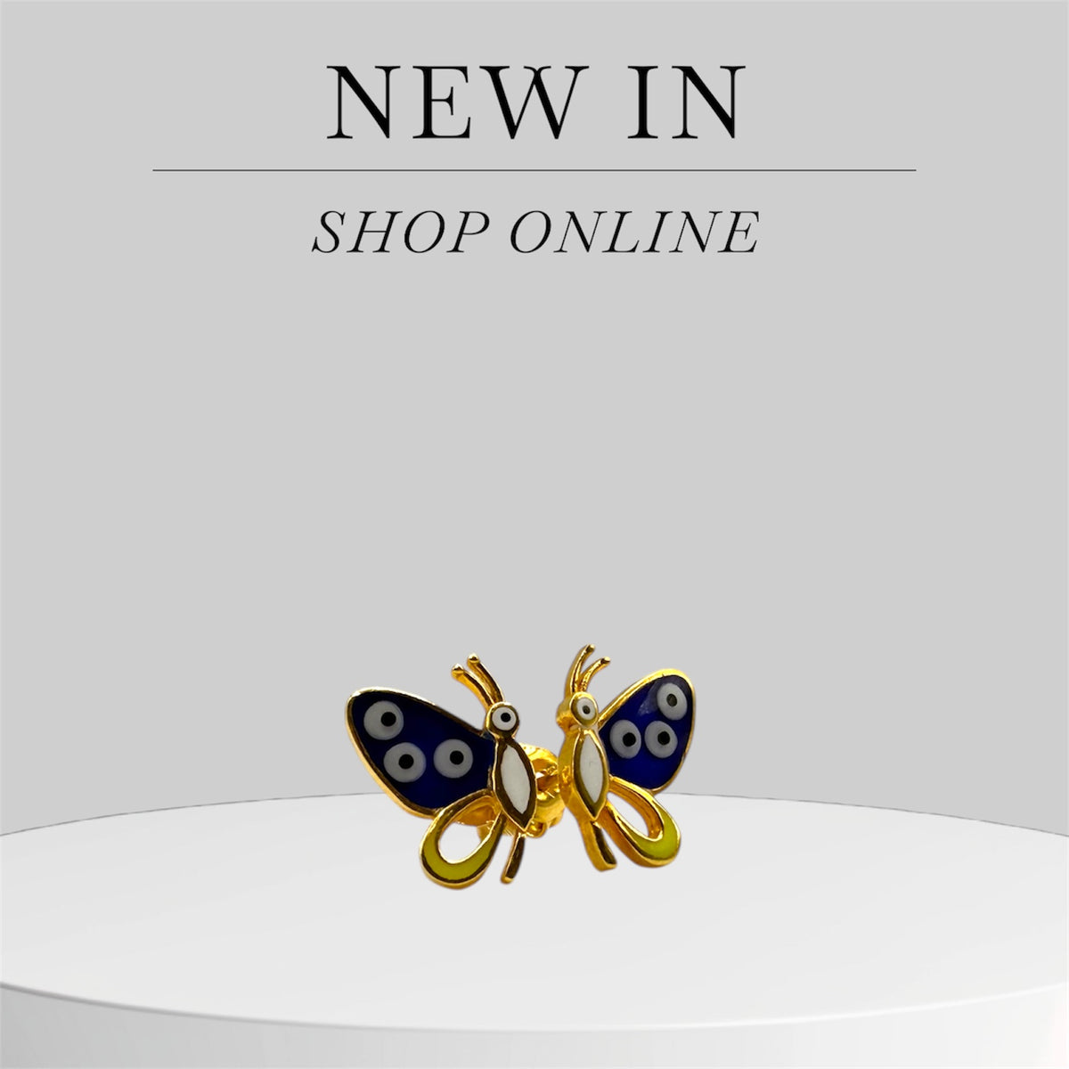 22ct Butterfly Studs