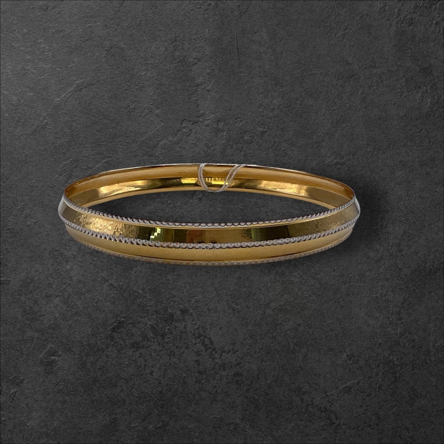 22ct Gold Kada with Rhodium Dot design