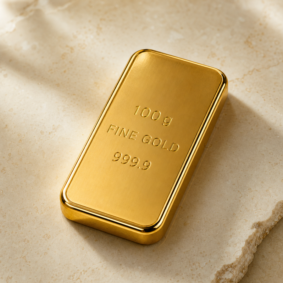 100g 999.9 Fine Gold Bar